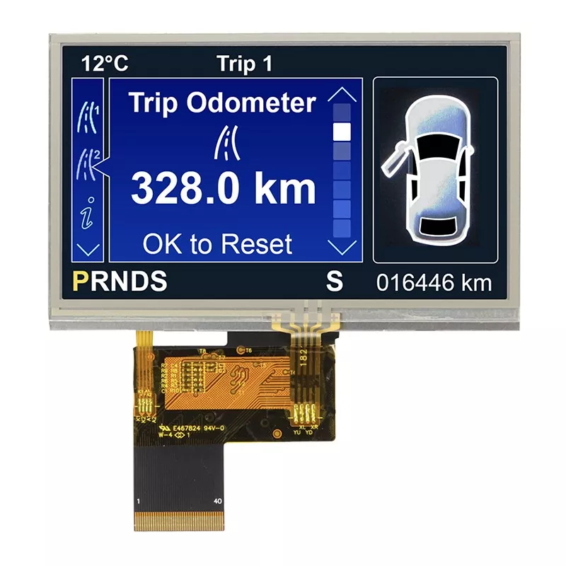 4,3 palca 480x272 Odporný dotykový modul TFT